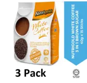 3 X Nutrigold Instant White Coffee 15 Sticks - Brown Sugar Flavor | Express Ship