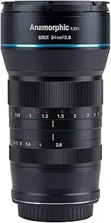 SIRUI 24mm Anamorphic Lens F2.8 1.33X APS-C Camera Lens for A5 A6 A7 FX A9 ZV-E Series (E Mount, Blue Flare)