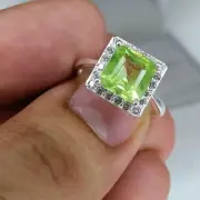 Natural Kohistani Peridot Beautiful Ladies Women Dashing & Pretty Promise Ring