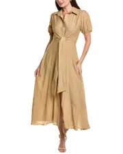 BGL Tie Front Midi Shirtdress