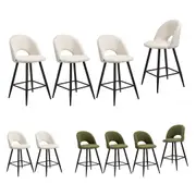 Oikiture 2/4X Bar Stools Kitchen Counter Stool Dining Chair Boucle HORN