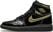 Nike AIR Jordan 1 Retro HIGH OG 'Gym RED' - 555088-061, Black/Black-metallic Gold, 4.5 Big Kid