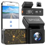 Dash Cam Front and Rear, Built-in WiFi 4K+1080P Dash Camera for Cars, Mini Ca...