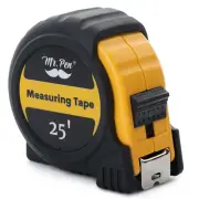 25-Foot Steel Retractable Tape Measure with Easy Read Fractions