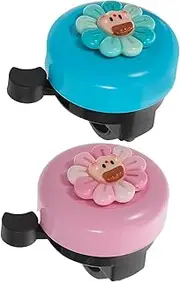 MOBUTOFU Cute Cartoon Flower Bike Bell Loud Sound Bicycle Horn for Boys Durable Cycling Accessories for Balance Bikes and Scooters