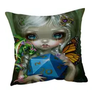 Chasing Dragons 20 Sided Dice Fairy Cushion Cover