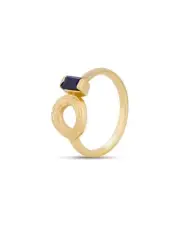 18k Gold Vermeil Ring Baguette Cut Natural Black Onyx Gemstone 925 Sterling Silv