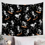 Halloween Funny Skeletons Tapestry