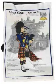 Amazing Grace Royal Scots Dragoon Guards Tea Towel Bagpipe Cotton Lamont NEW
