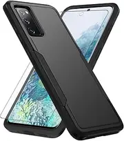 [Asuwish] Phone Case for Samsung Galaxy S20 FE 5G 6.5 inch with Screen Protector Cover and Thin Hybrid Full Body Protective Cell S 20 EF UW 2022 S20FE5G S20FE 20S S2O Fan Edition 4G G5 Women Men Black
