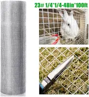 Hardware Cloth 48inx100ft 1/4in 23 Gauge Welded Wire Netting Chicken Rabbit