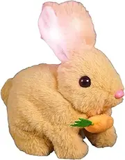 Realistic Bunny Toy, Hopping Bunny Toy, Electronic Toy Bunny Simulated Rabbit Doll, Nteractive Plush Figures, Hopping Robotic Animal, Jumping, Twitching Nose, Wiggling Ears