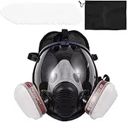 CIADAZ Gases Chemical Sprays Paint Anti-Formaldehyde Activated Carbon Silicone Full Face Filters Breathable Safety Full Face Shield Clear Protective Face Cover