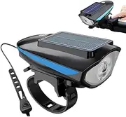 Solar Powered Cycle Light | Bright Front Cycle Light Headlight,Rechargeable Cycling Headlight Cycle Lamp with Horn for Mountain Cycle, Cycle