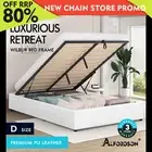 ALFORDSON Bed Frame Double Size Gas Lift Storage Mattress Base White WILBUR