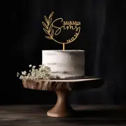 Botanical Mr + Mrs with Date - Wedding Cake Topper