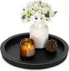 Black round Decorative Coffee Tray Wooden Trays for Coffee Table Centerpieces Di