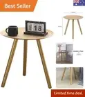 Round Side Table, Small End Table, Antique Coffee Tables, 3 Legged Bedside Ta...
