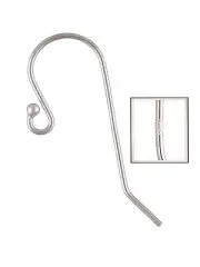 925 Sterling Silver Long Tip Ball End Ear Wires #5203-6