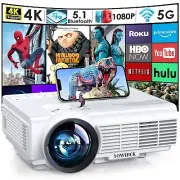 YOWHICK Projector with 5G WiFi Bluetooth, Native 1080P Outdoor Projector Bundle