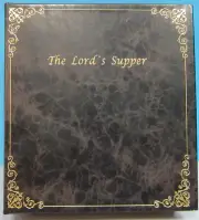 The Lords Supper Communion Set: Grape Juice, Matzah Bread, 2 Silver Cups, Case.