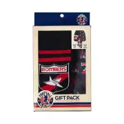 AFL Footy Team Mens Adults Retro Satin Boxer Shorts Acrylic Knit Socks Gift Pack