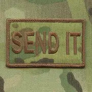 [LEGEEON] Multicam Send It 2x3.25 Sniper Morale OCP Tactical Military Touch Fastener Patch