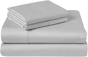 Waterbed Sheets Set, Attached 4 Piece Waterbed Sheet Set, Fits Upto 15 Inches Deep Pocket, 400 Thread Count Waterbed Sheets,100% Cotton Sheet Set Silver, King / California King Waterbed Sheets