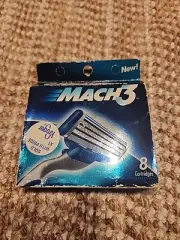 Gillette Mach 3 Mens Razor Blades Pack of 8 Refills Sealed Pack 1998