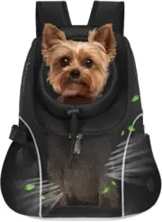 WOYYHO Dog Backpack Carrier Breathable Pet Puppy Front Pack with Bottom Back M