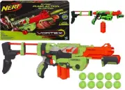 NERF Vortex Praxis With 10 Discs Ages 8+ Toy Blaster Gun Disc Fire Play Rail Fun