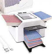 Adehoei M1 Smart Automatic Card Shuffler - 1-2 Decks, 2000mAh Rechargeable Built-in Battery, Quiet Electric Shuffling Machine for Poker, UNO, Blackjack, Skip-Bo, Phase 10, Standard & Sleeved Cards