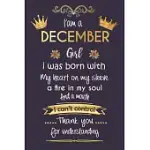 I’’AM A DECEMBER GIRL BIRTHDAY GIFTGIRL GOLD NOTEBOOK FUNNY BIRTHDAY GIFT: WOMEN/GIRLS BIRTHDAY GIFT - LINED NOTEBOOK / JOURNAL GIFT, 120 PAGES, 6X9, S