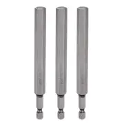3pcs H10.0 Hex Head Drill Bit Wrench 10mm Flat Tip 1/4" Shank 150mm Long