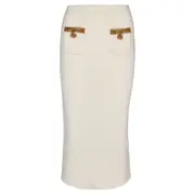 [Self-Portrait] Cream Lurex Knit Midi Skirt