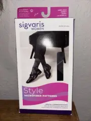 Sigvaris Style 832 Graphite Argyle Compression Knee Socks Women’s SS 20-30 NEW