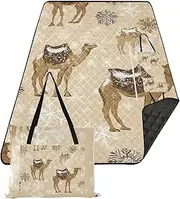 sanluoli Beach NecessitiesWater-ResistantPicnicOutdoor Playmatfor Ground Concert BlanketSnowflakes Camel