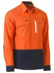 Bisley Workwear Flx & Move Two Tone Hi Vis Utility Shirt (BS6177)