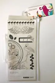 KAISERCRAFT "PINA COLADA COLLECTION" BLACK & WHITE RUB ONS