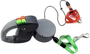 Double Dog Lead, Retractable Double Dogs Lead, No Tangle 3m Long,Dog Leash for Large Medium Small Dog to Walking Two Dogs up to 40 Lbs per Dog Unique 2 in 1 Design(Grey)