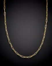 18K Italian Gold Paperclip Chain Necklace