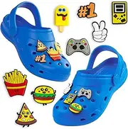[CityComfort] Boys Clogs with Removable Charms, Beach Pool Shoes - Boys Gifts