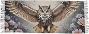 [XYMZR] Women’s Scarf Owl Flying Flowers Soft Warm Long Scarves Shawl Wrap for Winter Autumn Spring Travel Office Home, Multi-colored