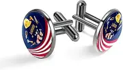 [Generic] Men's Cufflinks, American Labor Day Cuff Links for Men, Classic Cufflinks Black for Suit Shirt Wedding Business Birthday Jewelry Gift