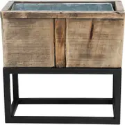 LVD Wood/Metal Planter On Stand Home/Garden Decor Plant Box 38x19cm Rustic