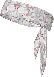 White Marble Rose Gold Sports Strap Double-Sided Headscarf Men's Bow Tie Sports Headscarf Running Yoga Exercise Headband