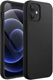 JETech Silicone Case for iPhone 12/12 Pro 6.1-Inch, Silky-Soft Touch Full-Body Protective Phone Case, Shockproof Cover with Microfiber Lining (Black)