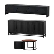 Philippe Living Room Entertainment Cabinet Package - Black