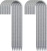 55 Pack 12" Galvanized Rebar J Hook Ground Anchors Curved Steel Tent Stakes