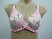 Berlei Curves Ladies Lift & Shape Underwire Bra size 12DD Pink Floral new $70